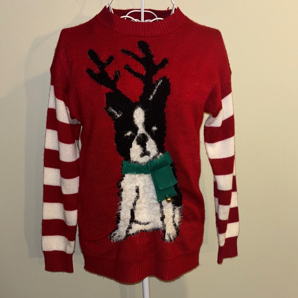 Forever 21 Christmas Sweater with Dog Size Small